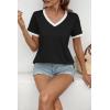 imageATHMILE Womens Short Sleeve TShirts Spring Summer Tops Casual Soft Tunic V Neck Basic Workout Clothes Fashion Outfits 2026Black