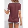 imageATHMILE Womens Short Sleeve TShirts Spring Summer Tops Casual Soft Tunic V Neck Basic Workout Clothes Fashion Outfits 2026Wine Red