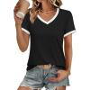 imageATHMILE Womens Short Sleeve TShirts Spring Summer Tops Casual Soft Tunic V Neck Basic Workout Clothes Fashion Outfits 2026Black
