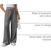 imageATHMILE Womens Wide Leg Sweatpants High Waisted Baggy Pants Fashion Teen Girl Drawstring Athletic JoggersDark Grey