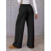 imageATHMILE Womens Wide Leg Sweatpants High Waisted Baggy Pants Fashion Teen Girl Drawstring Athletic JoggersFleeceblack