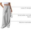 imageATHMILE Womens Wide Leg Sweatpants High Waisted Baggy Pants Fashion Teen Girl Drawstring Athletic JoggersGrey