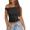 imageATHMILE Womens Off The Shoulder Tops Summer Sleeveless Shirts Going Out Crop Tank Top Y2K T Corset Tube Fashion Outfits 2025Black