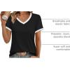 imageATHMILE Womens Short Sleeve TShirts Spring Summer Tops Casual Soft Tunic V Neck Basic Workout Clothes Fashion Outfits 2026Black