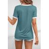 imageATHMILE Womens Short Sleeve TShirts Spring Summer Tops Casual Soft Tunic V Neck Basic Workout Clothes Fashion Outfits 2026Blue Green