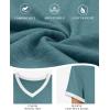 imageATHMILE Womens Short Sleeve TShirts Spring Summer Tops Casual Soft Tunic V Neck Basic Workout Clothes Fashion Outfits 2026Blue Green