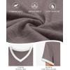 imageATHMILE Womens Short Sleeve TShirts Spring Summer Tops Casual Soft Tunic V Neck Basic Workout Clothes Fashion Outfits 2026Gray Purple