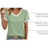 imageATHMILE Womens Short Sleeve TShirts Spring Summer Tops Casual Soft Tunic V Neck Basic Workout Clothes Fashion Outfits 2026Green