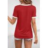 imageATHMILE Womens Short Sleeve TShirts Spring Summer Tops Casual Soft Tunic V Neck Basic Workout Clothes Fashion Outfits 2026Red