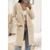 imageWomens Fall Sweater Open Front Knit Lightweight Cardigan Casual Long Coatigan Lady Jacket Coat Winter Outerwear 2026Beige