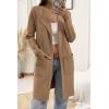 imageWomens Fall Sweater Open Front Knit Lightweight Cardigan Casual Long Coatigan Lady Jacket Coat Winter Outerwear 2026Khaki