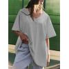 imageATHMILE Womens Oversized Shirts V Neck Plus Size Spring Workout Summer Tops Beach Vacation 2026 Gym Clothes Basic TeeGrey