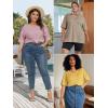 imageATHMILE Womens Oversized Shirts V Neck Plus Size Spring Workout Summer Tops Beach Vacation 2026 Gym Clothes Basic TeeLemon Yellow