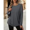 imageATHMILE Womens Oversized T Shirts Loose Fit Crewneck Short Sleeve Tops Summer Casual Blouse Y2K 2025 Basic Tee BeachZdeep Grey