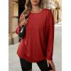 imageATHMILE Womens Oversized T Shirts Loose Fit Crewneck Short Sleeve Tops Summer Casual Blouse Y2K 2025 Basic Tee BeachZred
