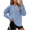 imageATHMILE Womens Oversized T Shirts Loose Fit Crewneck Short Sleeve Tops Summer Casual Blouse Y2K 2025 Basic Tee BeachZblue