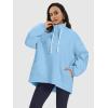 imageATHMILE Womens Oversized HalfZip Sweatshirts Fleece Lined Funnel Neckline Teen Girls Y2K Fall Winter Clothes FashionSky Blue