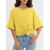 imageATHMILE Womens Oversized T Shirts Loose Fit V Neck Short Sleeve Summer Casual Blouse 2025 Y2K Tee TopsLemon Yellow