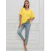 imageATHMILE Womens Oversized T Shirts Loose Fit V Neck Short Sleeve Summer Casual Blouse 2025 Y2K Tee TopsLemon Yellow