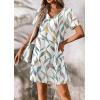 imageATHMILE Dresses for Women 2025 V Neck Short Sleeve Casual T Shirt Dress Sundresses Swimsuit Coverup with PocketsFloral
