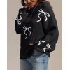 imageATHMILE Fall Sweaters for Women 2025 Fashion Cute Bow Knit Pullover Trendy Long Sleeve Oversized Sweater Winter ClothingBlack
