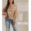 imageATHMILE Fall Sweaters for Women 2025 Fashion Cute Bow Knit Pullover Trendy Long Sleeve Oversized Sweater Winter ClothingCamel
