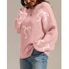 imageATHMILE Fall Sweaters for Women 2025 Fashion Cute Bow Knit Pullover Trendy Long Sleeve Oversized Sweater Winter ClothingPink
