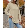 imageATHMILE Long Sleeve Shirts for Women Tunic Fall Tops Loose Fit Dressy Crew Neck Basic Sweaters 2025Blue