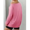imageATHMILE Off The Shoulder Tops for Women 2025 Fall Long Sleeve Oversized Tshirts Fashion Going Out Outfits Casual Basic TeesPink