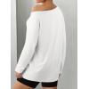 imageATHMILE Off The Shoulder Tops for Women 2025 Fall Long Sleeve Oversized Tshirts Fashion Going Out Outfits Casual Basic TeesWhite