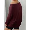 imageATHMILE Off The Shoulder Tops for Women 2025 Fall Long Sleeve Oversized Tshirts Fashion Going Out Outfits Casual Basic TeesWine Red