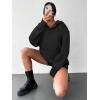 imageATHMILE Oversized Hoodies for Women Fashion V Neck Pullover Sweatshirts with Thumb Hole Y2k Clothes Fall Outfits 2025Black