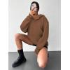 imageATHMILE Oversized Hoodies for Women Fashion V Neck Pullover Sweatshirts with Thumb Hole Y2k Clothes Fall Outfits 2025Coffee