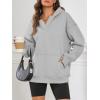 imageATHMILE Oversized Hoodies for Women Fashion V Neck Pullover Sweatshirts with Thumb Hole Y2k Clothes Fall Outfits 2025Light Gray