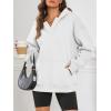 imageATHMILE Oversized Hoodies for Women Fashion V Neck Pullover Sweatshirts with Thumb Hole Y2k Clothes Fall Outfits 2025White