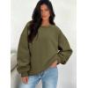imageATHMILE Oversized Sweatshirt for Women Fall Fashion Long Sleeve Hoodies Fleece Pullover Tops Y2K Clothes with Side PocketsArmygreen