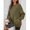 imageATHMILE Oversized Sweatshirt for Women Fall Fashion Long Sleeve Hoodies Fleece Pullover Tops Y2K Clothes with Side PocketsArmygreen