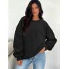 imageATHMILE Oversized Sweatshirt for Women Fall Fashion Long Sleeve Hoodies Fleece Pullover Tops Y2K Clothes with Side PocketsBlack
