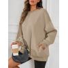 imageATHMILE Oversized Sweatshirt for Women Fall Fashion Long Sleeve Hoodies Fleece Pullover Tops Y2K Clothes with Side PocketsCoffeegrey
