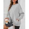 imageATHMILE Oversized Sweatshirt for Women Fall Fashion Long Sleeve Hoodies Fleece Pullover Tops Y2K Clothes with Side PocketsGrey