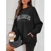 imageATHMILE Oversized Sweatshirt for Women Fall Fashion Long Sleeve Hoodies Fleece Pullover Tops Y2K Clothes with Side PocketsLablack