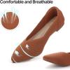 imageATHMILE Pointed Toe Flats for Women UltraComfortable Knit Ballet Flats Shoes for Women with Memory Foam ampamp Padding Machine Washable Womens Flats for Work Office Casual WeddingBrown