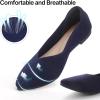 imageATHMILE Pointed Toe Flats for Women UltraComfortable Knit Ballet Flats Shoes for Women with Memory Foam ampamp Padding Machine Washable Womens Flats for Work Office Casual WeddingBlue