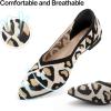 imageATHMILE Pointed Toe Flats for Women UltraComfortable Knit Ballet Flats Shoes for Women with Memory Foam ampamp Padding Machine Washable Womens Flats for Work Office Casual WeddingLeopard