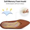 imageATHMILE Pointed Toe Flats for Women UltraComfortable Knit Ballet Flats Shoes for Women with Memory Foam ampamp Padding Machine Washable Womens Flats for Work Office Casual WeddingBrown