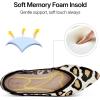 imageATHMILE Pointed Toe Flats for Women UltraComfortable Knit Ballet Flats Shoes for Women with Memory Foam ampamp Padding Machine Washable Womens Flats for Work Office Casual WeddingLeopard