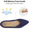 imageATHMILE Pointed Toe Flats for Women UltraComfortable Knit Ballet Flats Shoes for Women with Memory Foam ampamp Padding Machine Washable Womens Flats for Work Office Casual WeddingBlue