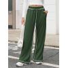 imageATHMILE Track Pants Women Sweatpants Wide Leg Straight Drawstring Teen Girl Fall Jogging Soft Lounge Athletic Pajama JoggersGreen