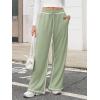 imageATHMILE Track Pants Women Sweatpants Wide Leg Straight Drawstring Teen Girl Fall Jogging Soft Lounge Athletic Pajama JoggersGrey Green