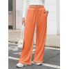 imageATHMILE Track Pants Women Sweatpants Wide Leg Straight Drawstring Teen Girl Fall Jogging Soft Lounge Athletic Pajama JoggersOrange